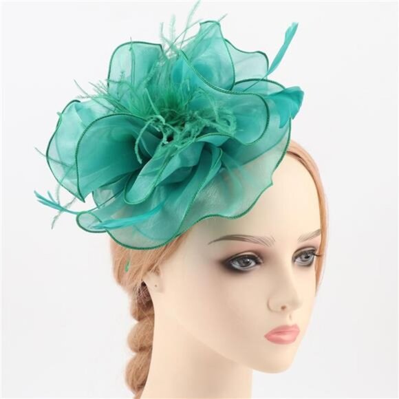Women Fascinators Hats Kentucky Derby Flower Fascinators with Headband and Clip - Picture 2 of 6